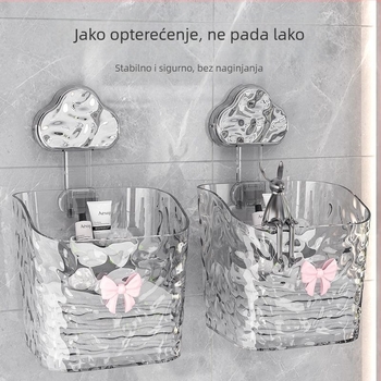 Kutija za kozmetiku u laganom luksuznom stilu, stolna prozirna trapezna organizator za šminku s držačem za olovke