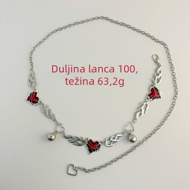 Tamni gotički metalni kaiš za struk za žene, dekorativni lančani kaiš za kostime i haljine