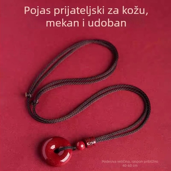 Prirodni cinnabar unisex privjesak za ogrlicu s visokim sadržajem ljubičasto-zlatnog pijeska, ogrlica za godinu rođenja, poklon nakit na veliko