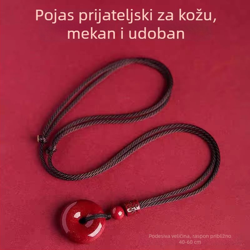 Prirodni cinnabar unisex privjesak za ogrlicu s visokim sadržajem ljubičasto-zlatnog pijeska, ogrlica za godinu rođenja, poklon nakit na veliko