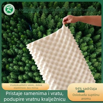 Jastuk od prirodnog lateksa za odrasle i djecu, pravokutnog oblika, visina 10–15 cm, težina 1,0–1,5 kg, za kućnu upotrebu, podrška vratu