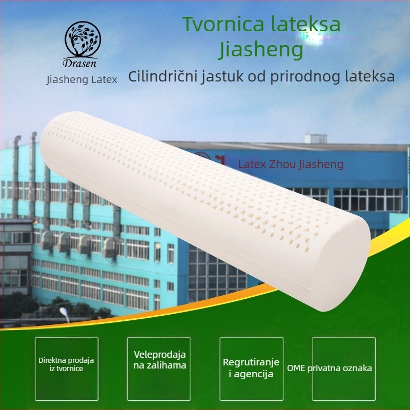 Lateksni cilindrični jastuk za vrat, jastuk u obliku bombone, mali okrugli jastuk za spavanje