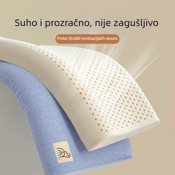 Prirodni latex jastuk za podršku vratne kralježnice, ultra-tanki pravokutni jastuk s pranom pamukom navlakom, sadržaj lateksa 80–90%