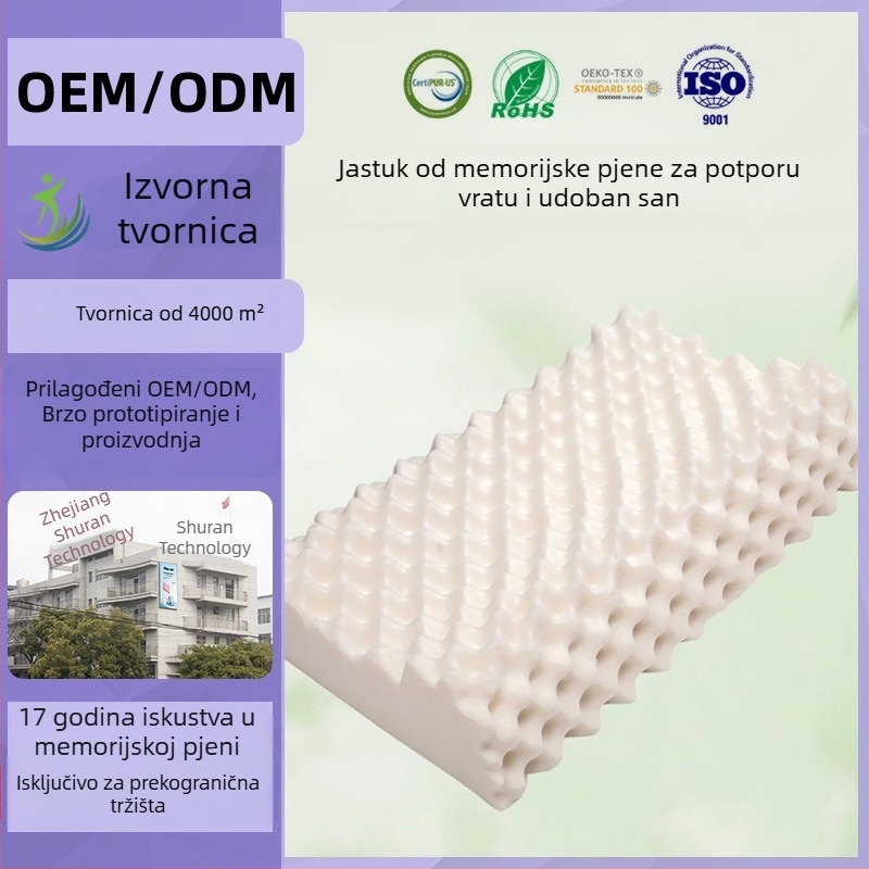 Lateksni jastuk u obliku zuba vuka sa masažnim granulatima, prilagodljiv za odrasle