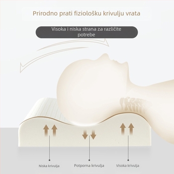 Jastuk od prirodnog lateksa, valovitog oblika, podrška vratnom dijelu kralješnice, za odrasle, visina 10–15 cm