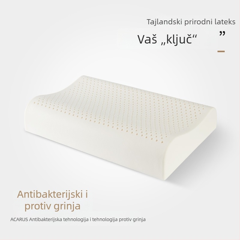 Jastuk od prirodnog lateksa, valovitog oblika, podrška vratnom dijelu kralješnice, za odrasle, visina 10–15 cm