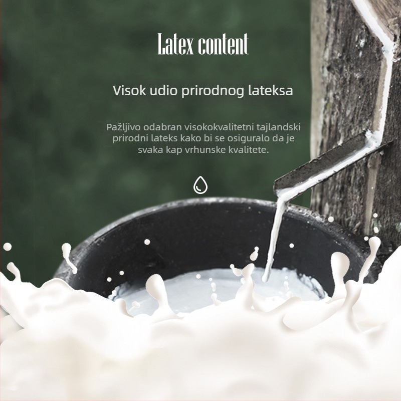 Prirodni latex, dugački pravokutni jastuk s podrškom za vrat za djecu i odrasle