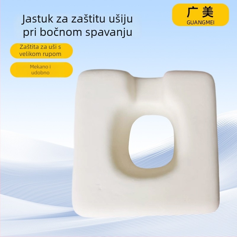 Jastuk od memorijske pjene za bočni san, zaštita uha, spor povratak, dizajn s izbočenom grebenu