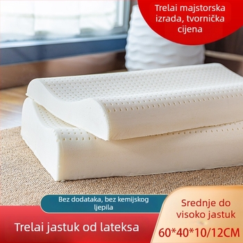 Prirodni lateks jastuk s podrškom za vratnu kralježnicu, mekan i prozračan, visok profil 5–10 cm, za odrasle, latex sadržaj preko 90%