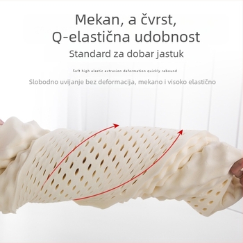 Prirodni lateks jastuk s podrškom za vratnu kralježnicu, mekan i prozračan, visok profil 5–10 cm, za odrasle, latex sadržaj preko 90%