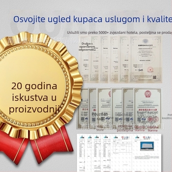 Prilagodljiv hotelski set posteljine od četiri dijela, 100% pamuk, bijeli satenski završetak