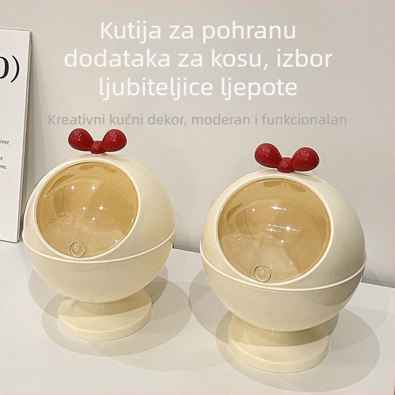 Patentirana kutija za gumice za kosu s poklopcem, stolni organizator za kozmetiku, debeli dizajn, prilagodljiv