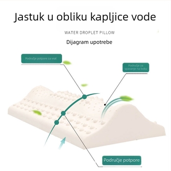 Weileao jastuk s kapljastim oblikom od prirodnog lateksa, podrška vratu, cilindrični oblik za san