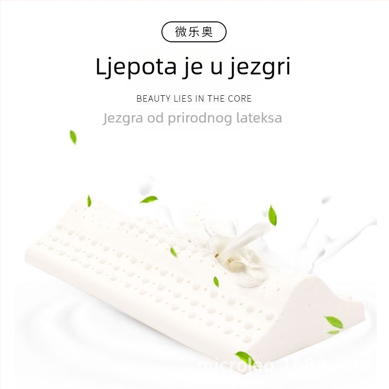 Weileao jastuk s kapljastim oblikom od prirodnog lateksa, podrška vratu, cilindrični oblik za san