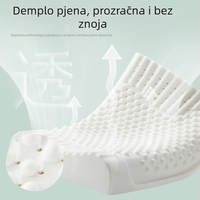 Prirodni latex jastuk s valovitim oblikom za potporu vratne kralježnice, odrasli, visina jastuka 10–15 cm
