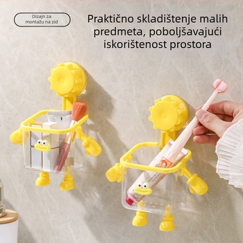Zidni koš za kupaonicu s usisnom čašom, mali i sladak dizajn za pohranu ručnika za lice