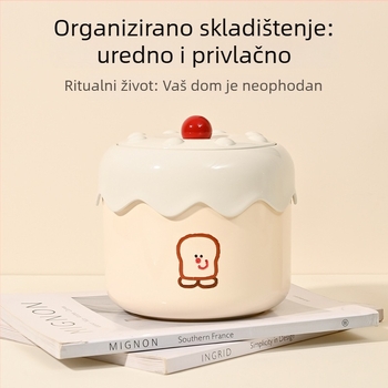 Slatka stolna košara za smeće s poklopcem, kompaktna, za stol, spavaću sobu ili studentski dom