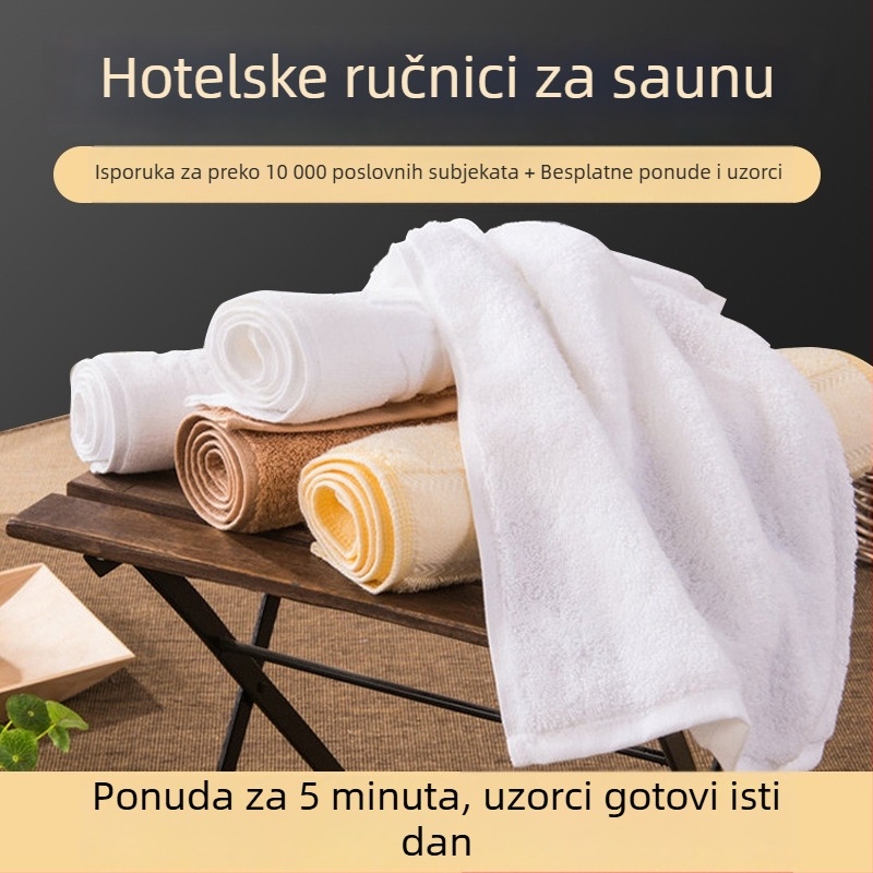 Hotelske ručnike za kupaonicu i lice, 100% pamuk, bijele, antibakterijske, prilagodljive logotipu