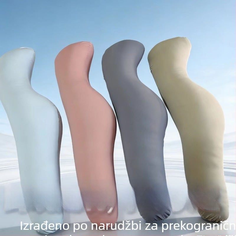 Trudnički jastuk u obliku morskom konjiću za bočni san, podrška struku i rashladna tkanina