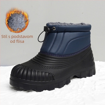 Muške vodootporne snježne čizme s toplom podstavom, srednje visine, zimske radne čizme