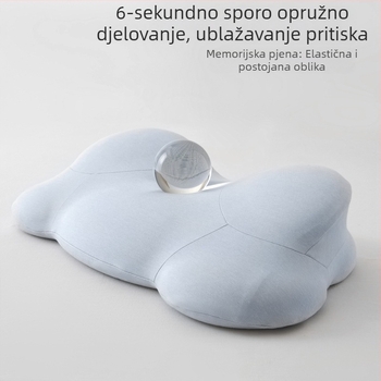 Jastuk za vrat od memorijske pjene u obliku oblaka, podrška kralježnici, navlaka od 100% pamuka, pogodan za bočno spavanje i spavanje na trbuhu, za učenike i odrasle