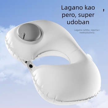Nafukljivi U-oblikovani putni jastuk, prijenosni jastuk za avion, vlak i automobil
