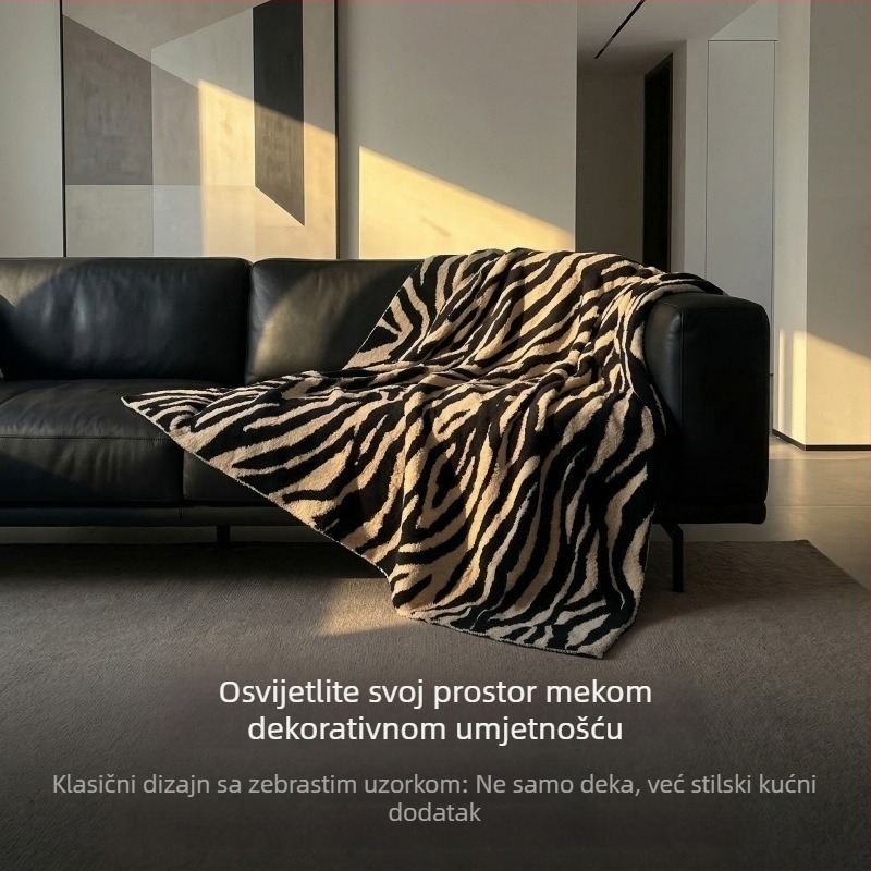 Premium kauč pokriva zebrovu uzorak, polu-velur deka, uredski odmor deka, dekorativna deka, poliester