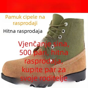Unisex zimske čizme za snijeg s visokim gornjim dijelom, kožni gornji dio, vunena podstava, protuklizni gumeni potplat, zaštitna radna obuća