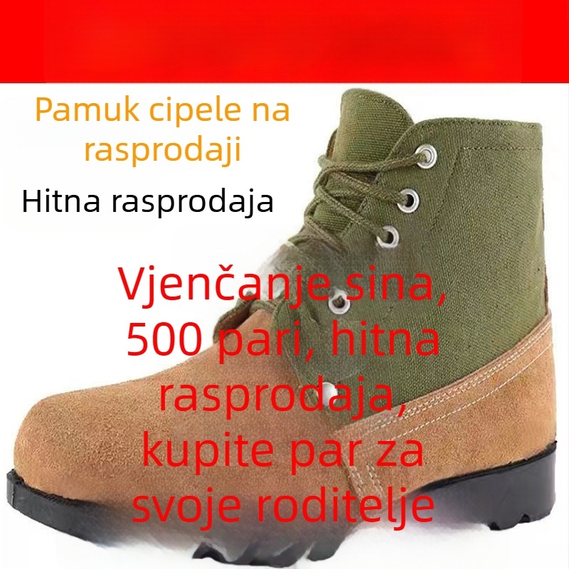 Unisex zimske čizme za snijeg s visokim gornjim dijelom, kožni gornji dio, vunena podstava, protuklizni gumeni potplat, zaštitna radna obuća