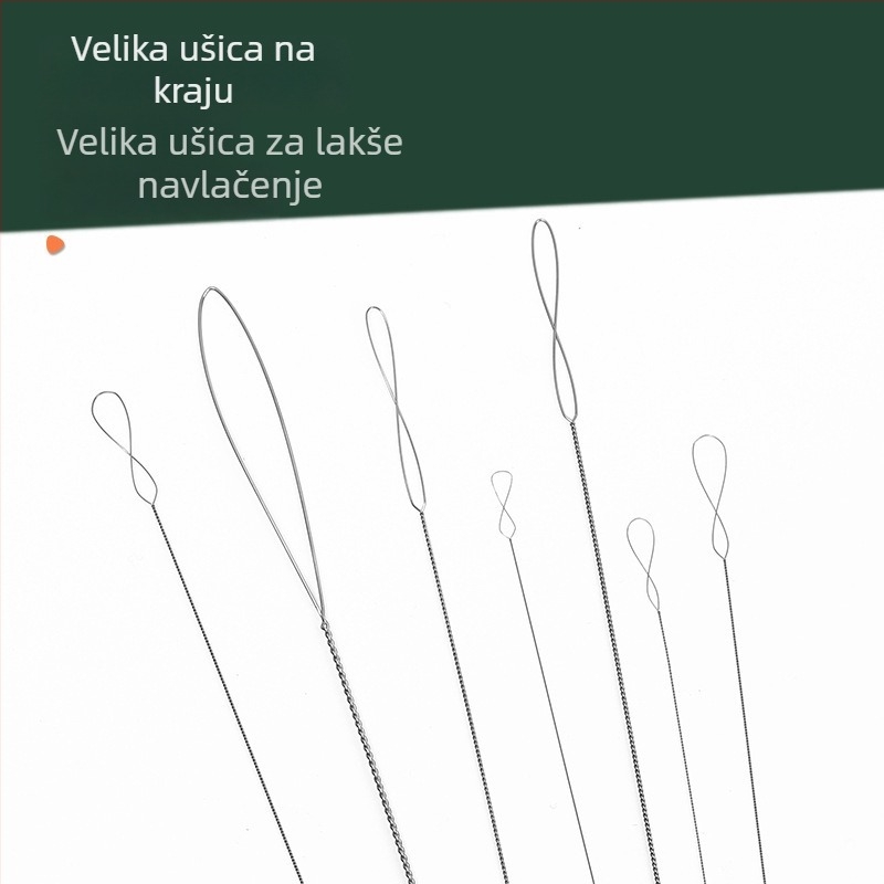 Igle za perle s velikim okom i zavrnutim vrhom — ručni DIY alati za izradu nakita