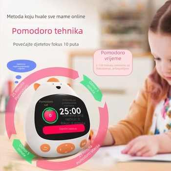 AI pametni budilnik s upravljanjem vremenom, odbrojavanjem, planom učenja, glasovnom kontrolom i punjenjem — za učenike i djecu, novi model
