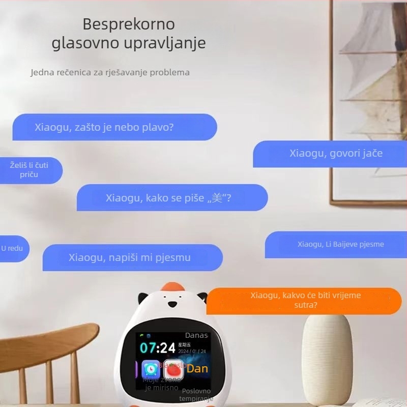 AI pametni budilnik s upravljanjem vremenom, odbrojavanjem, planom učenja, glasovnom kontrolom i punjenjem — za učenike i djecu, novi model
