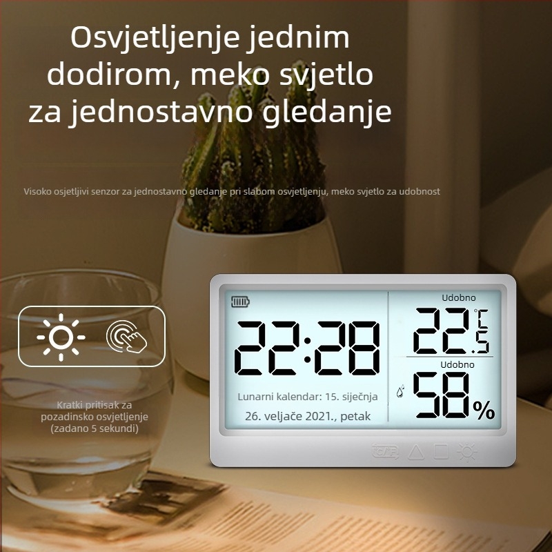 Minimalistički tiho budilnik za učenike i djecu s LED noćnim svjetlom – digitalni budilnik za spavaću sobu