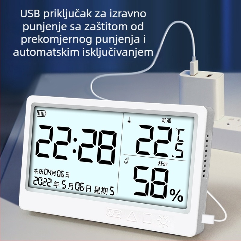 Minimalistički tiho budilnik za učenike i djecu s LED noćnim svjetlom – digitalni budilnik za spavaću sobu