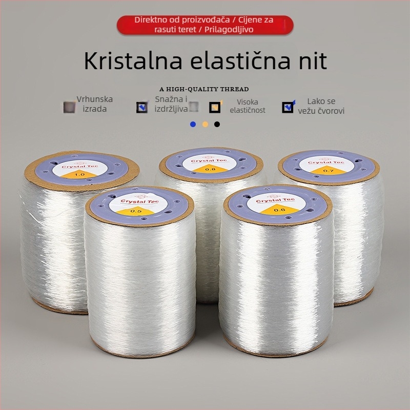 1000 m prozirno elastična nit za perle – elastična užad za DIY narukvice