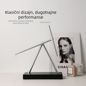 Kaotični pendulum: stolna dekoracija inspirirana vječnim pokretom, moderni minimalistički stil, luksuzan dar za ured