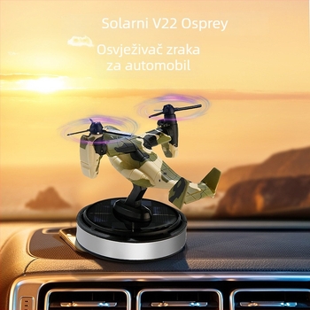 Automobilski aromatizator na solarnu energiju, model V-22 Osprey, rotira se na svjetlu, uklanja mirise, dugotrajan miris, auto ukras