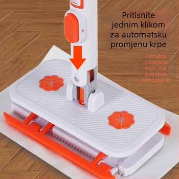 Bezruku, višenamjenski mop za lice s automatskim klipom za krpe – plochi kućni mop za čišćenje