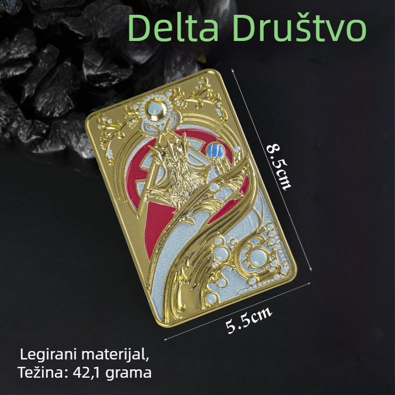 Delta kartica model s pozlaćenjem, crveni kolekcionarski suvenir