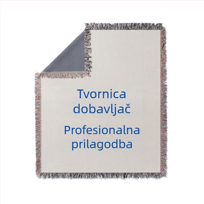 Pamukasta pletena deka s resicama, deka za kauč, tapiserija za pozadinu, pogodna za vanjsku upotrebu