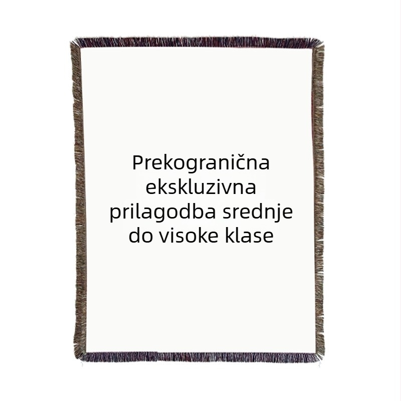 Pamukasta pletena deka s resicama, deka za kauč, tapiserija za pozadinu, pogodna za vanjsku upotrebu