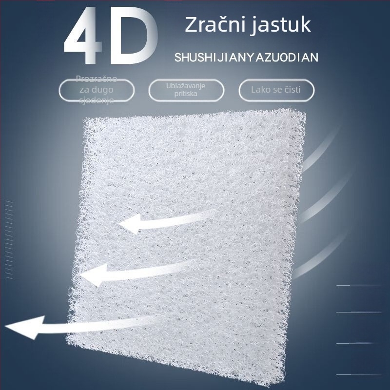 4D vlaknasti jastuk za sjedenje, prozračan uredski jastuk, hlađenje za ljeto, za studente