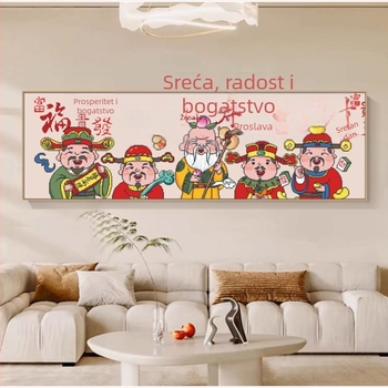 Križni šav komplet za samostalno šivanje, platno 11CT poliester-pamuk, kineskog stila motivi sreće, dugovječnosti, blagostanja i bogatstva; model 2026.