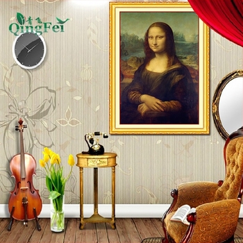 Qingfei Precizan Cross-Stitch Set: Osmijeh Mona Lise, poznato djelo u europskom stilu ulja, dijamantna slika