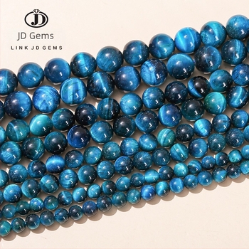 Jingde Jewelry 8mm 7A kraljevsko plavo tigrovo oko labave perle – okrugle perle za DIY nakit