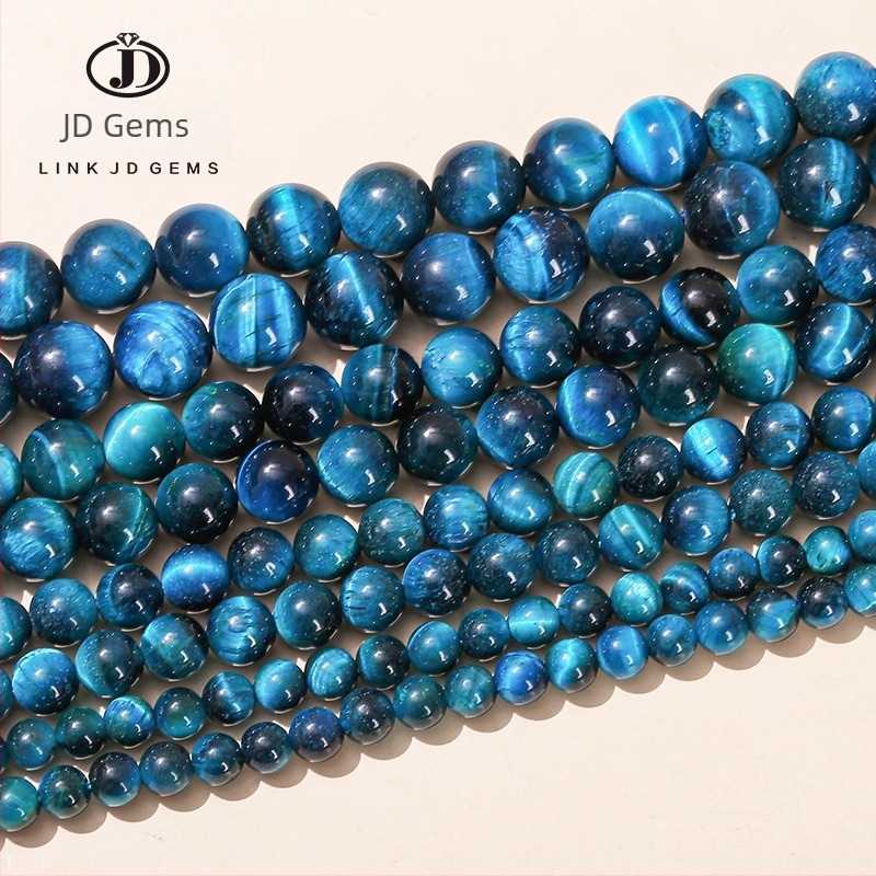 Jingde Jewelry 8mm 7A kraljevsko plavo tigrovo oko labave perle – okrugle perle za DIY nakit