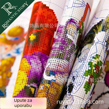 DIY set za križićem šivanje na tkanini za dnevni boravak — ekološka pamuk, 11CT, višebojni pejzaž, jednostrano šivanje, Country Love