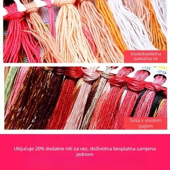 Nova dekorativna zidna slika s križnim šivanjem: zeko iz serije životinja, ručno izrađena na pamučnoj tkanini