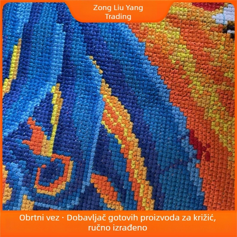 Završeni križni šav: paun s cvjetnim motivom, dekor za čajnu kuću i dnevni boravak.