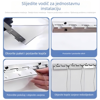 Prilagođena prozirna PVC zavjesa za vrata za sve sezone — otpornost na vjetar, pregradna zavjesa za klima, kućna i komercijalna upotreba